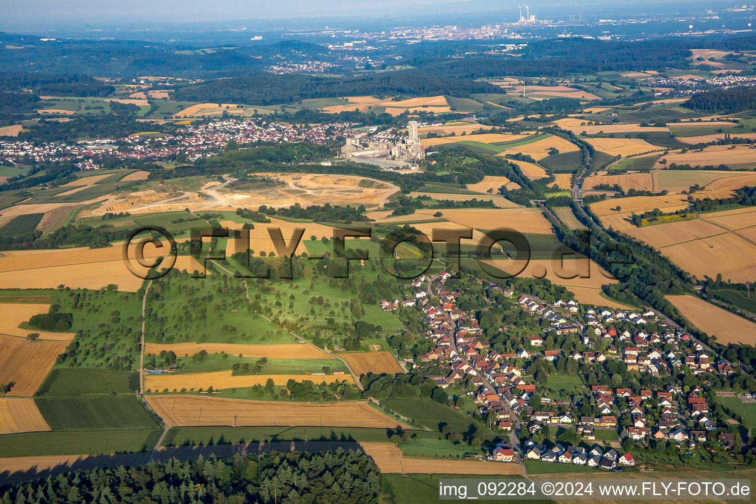 In front of the Walzbachtal quarry in the district Dürrenbüchig in Bretten in the state Baden-Wuerttemberg, Germany