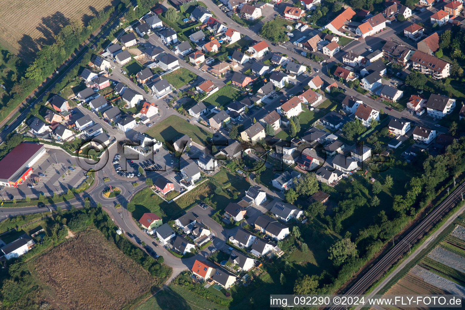 Aerial photograpy of Gondelsheim in the state Baden-Wuerttemberg, Germany