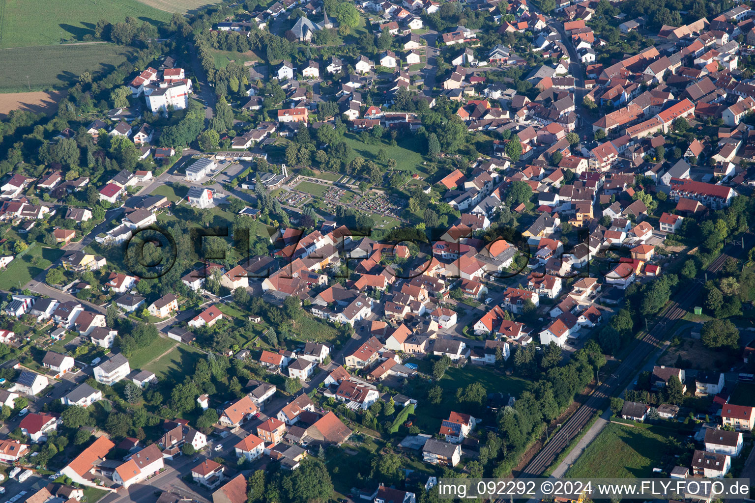 Gondelsheim in the state Baden-Wuerttemberg, Germany from above