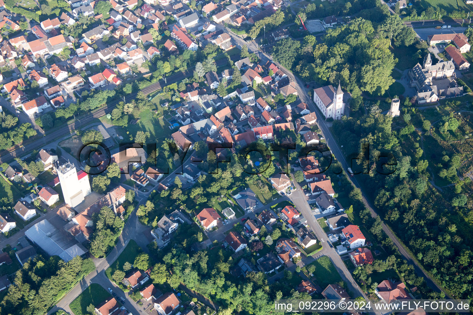 Gondelsheim in the state Baden-Wuerttemberg, Germany seen from above