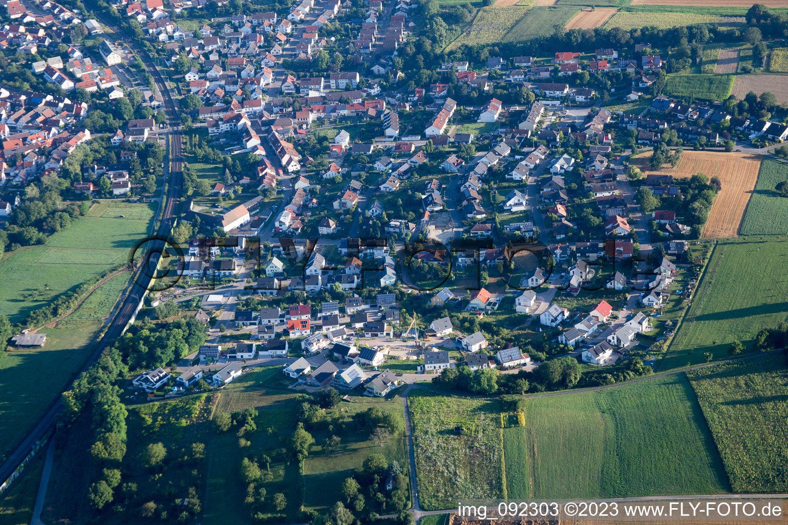 Kraichgaustr in the district Heidelsheim in Bruchsal in the state Baden-Wuerttemberg, Germany