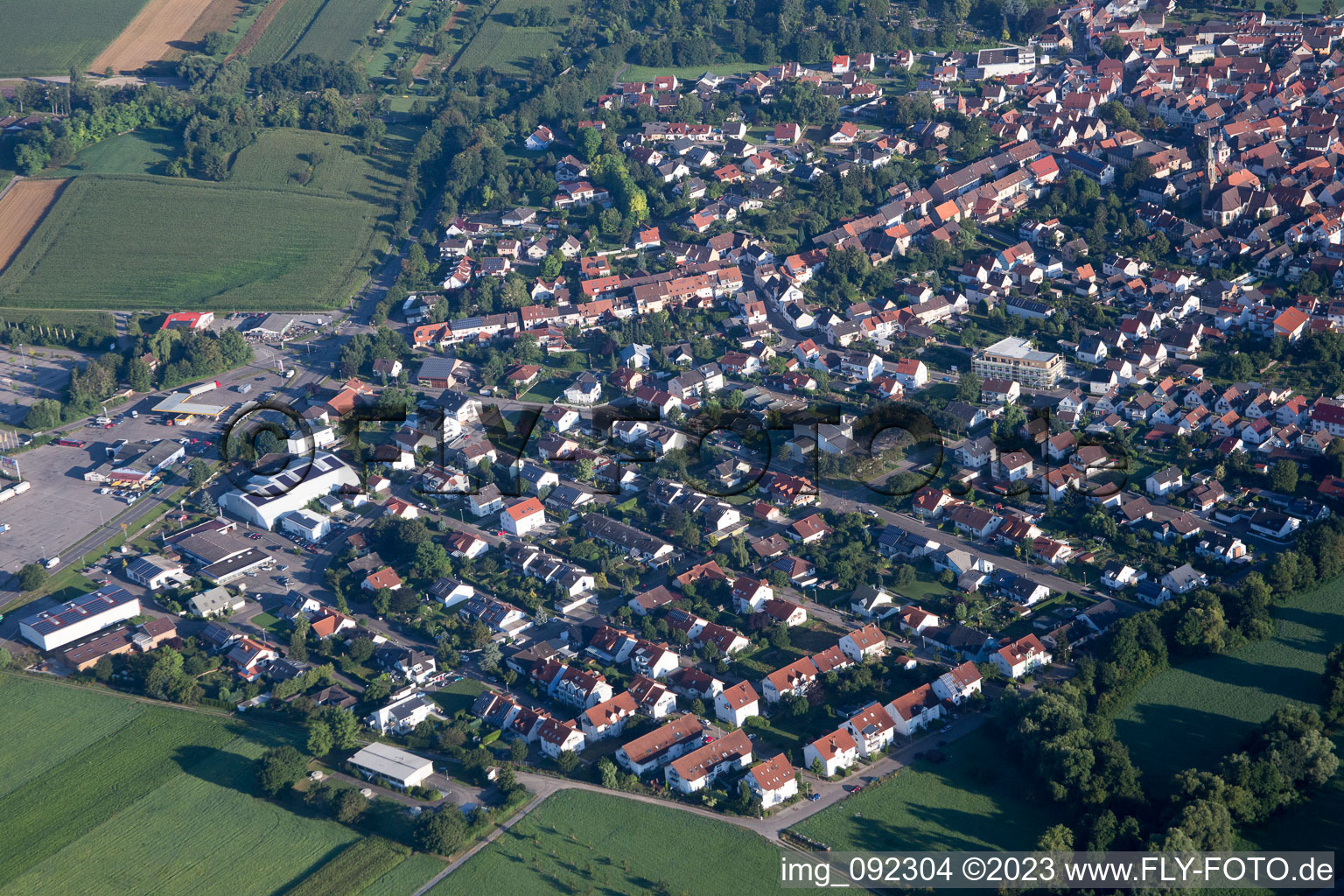 Riding school path in the district Heidelsheim in Bruchsal in the state Baden-Wuerttemberg, Germany