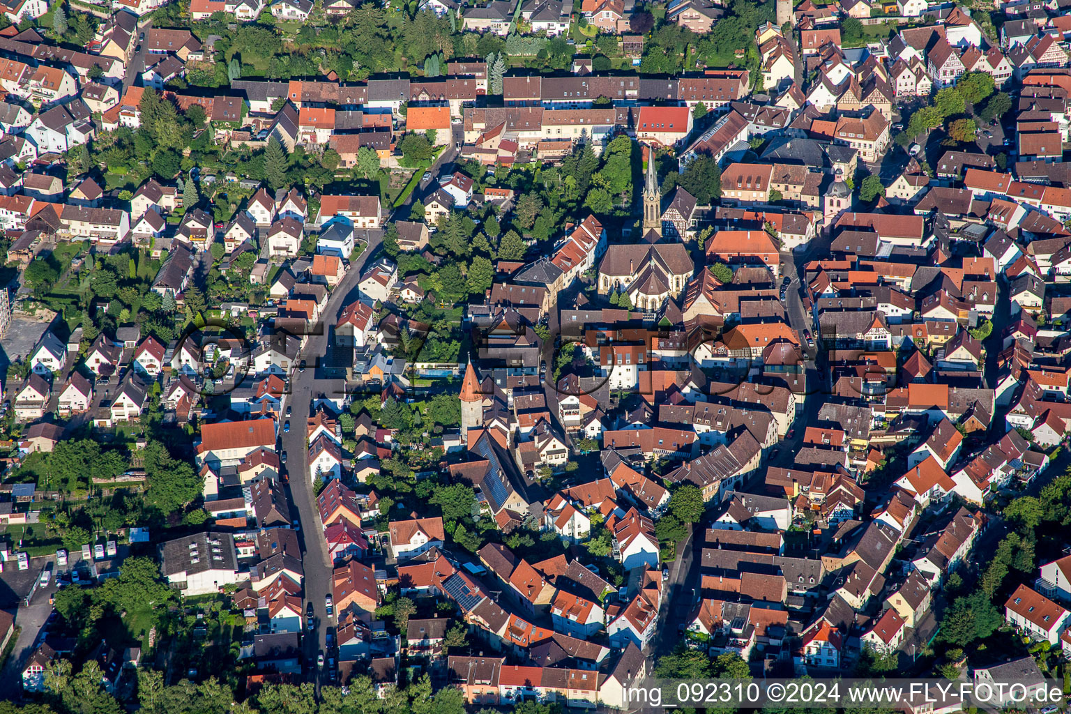 Historic town centre in the district Heidelsheim in Bruchsal in the state Baden-Wuerttemberg, Germany