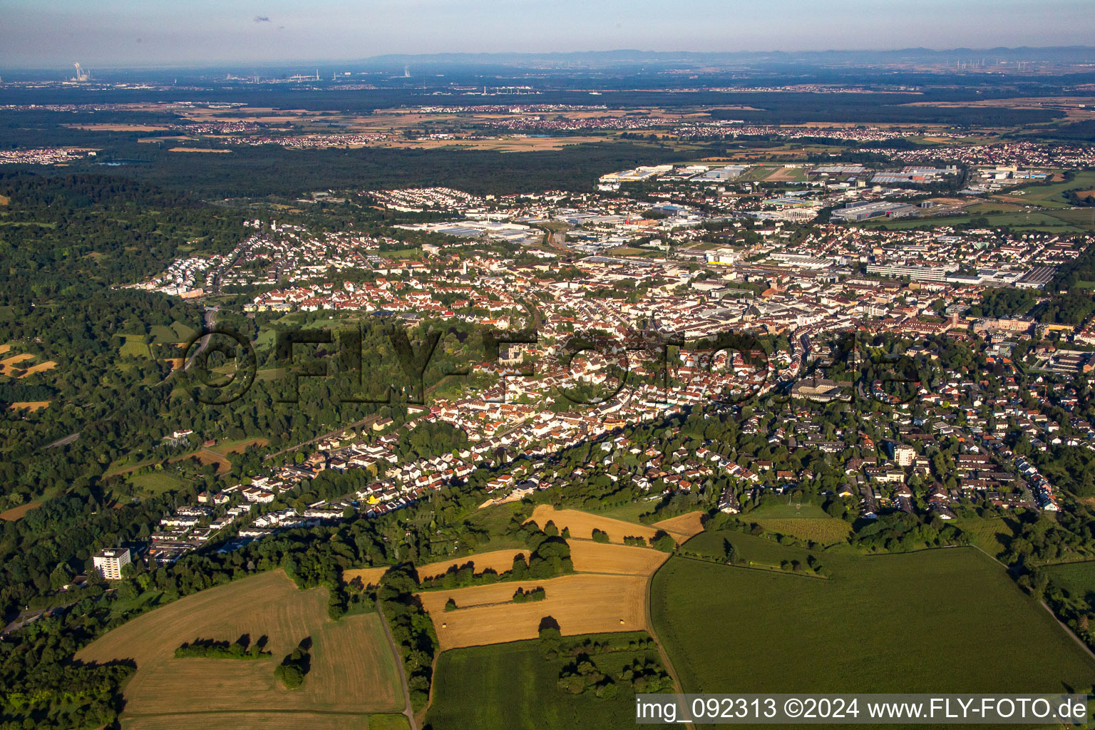 From northeast in Bruchsal in the state Baden-Wuerttemberg, Germany