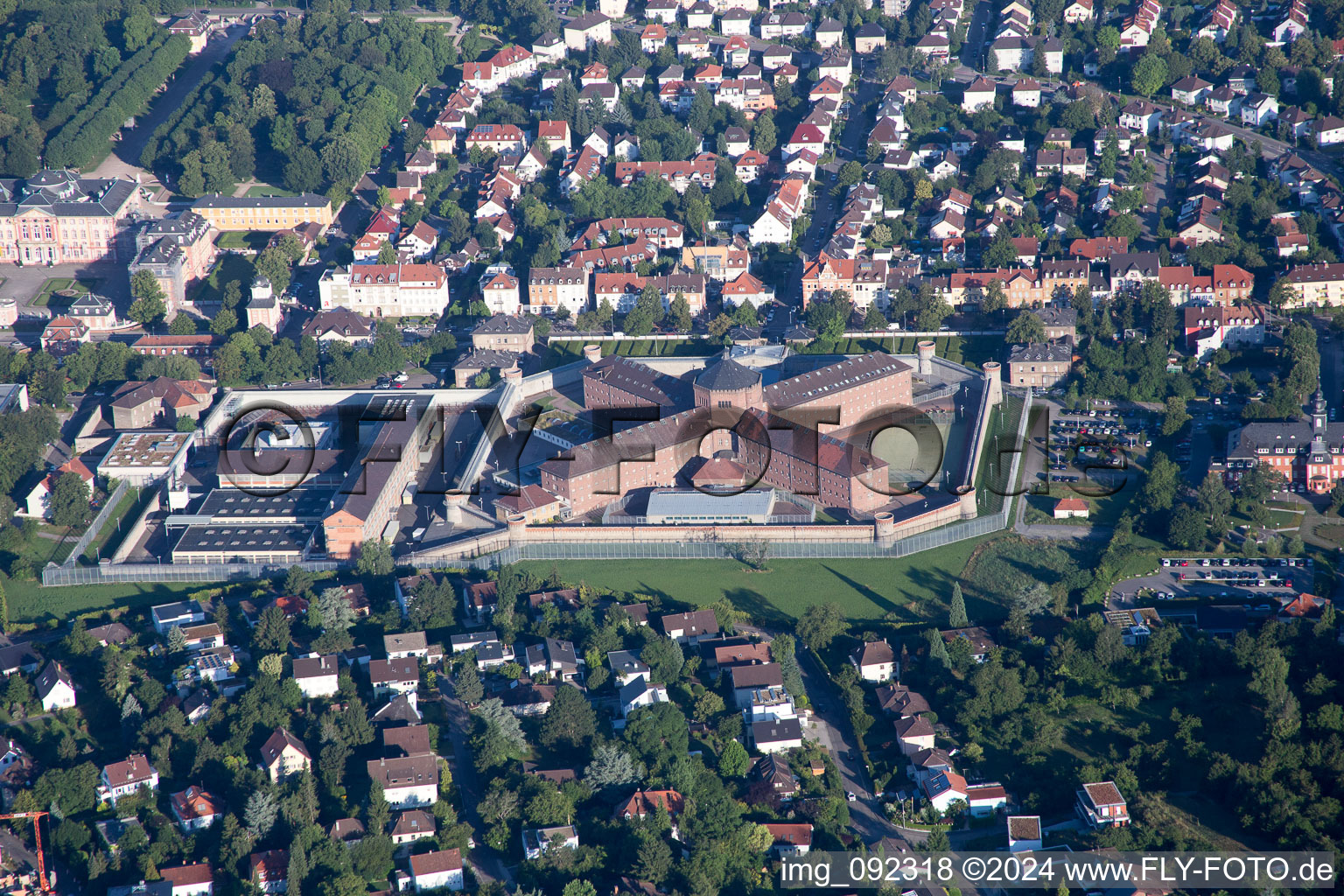 Prison from the north in Bruchsal in the state Baden-Wuerttemberg, Germany