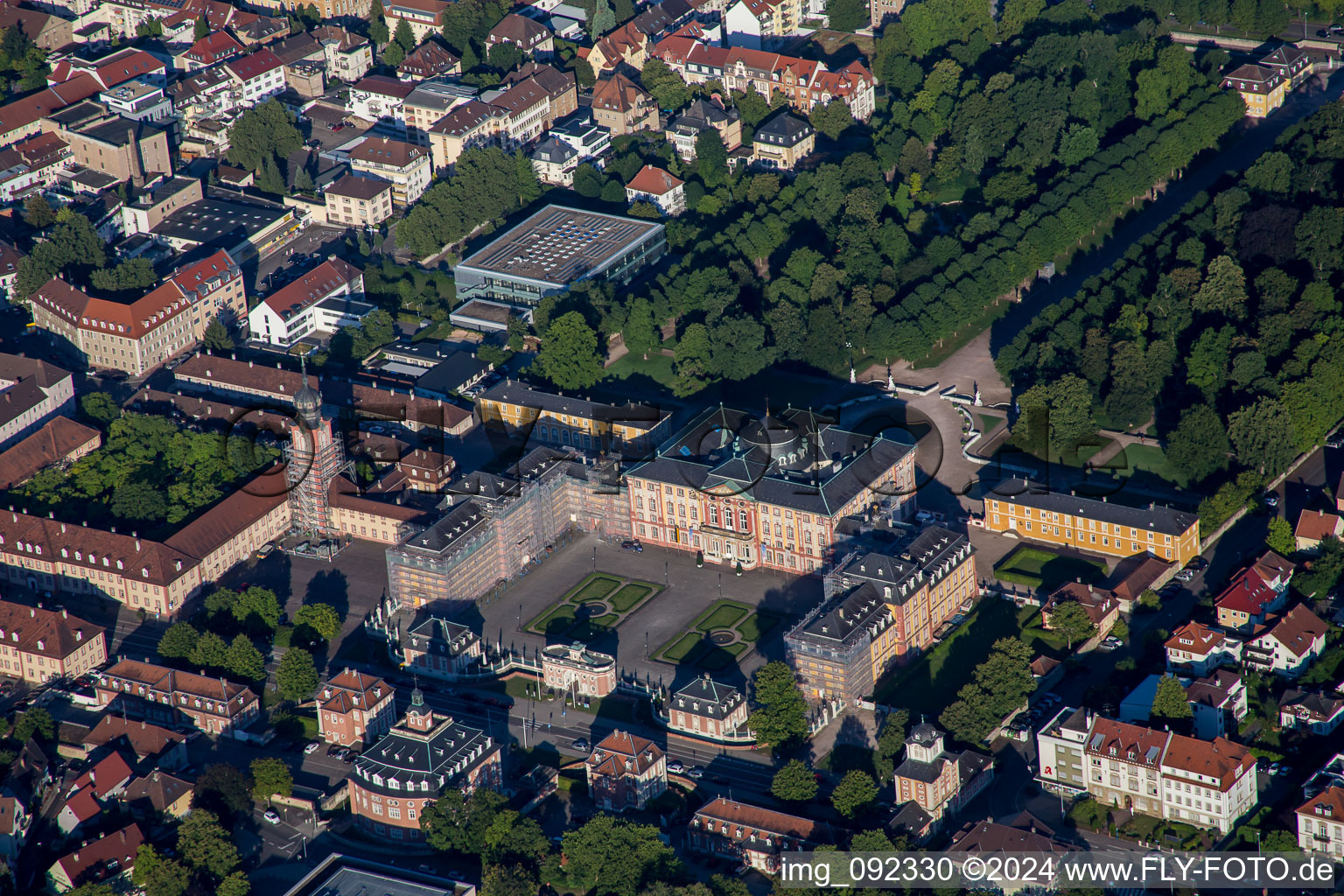 Castle Square in Bruchsal in the state Baden-Wuerttemberg, Germany