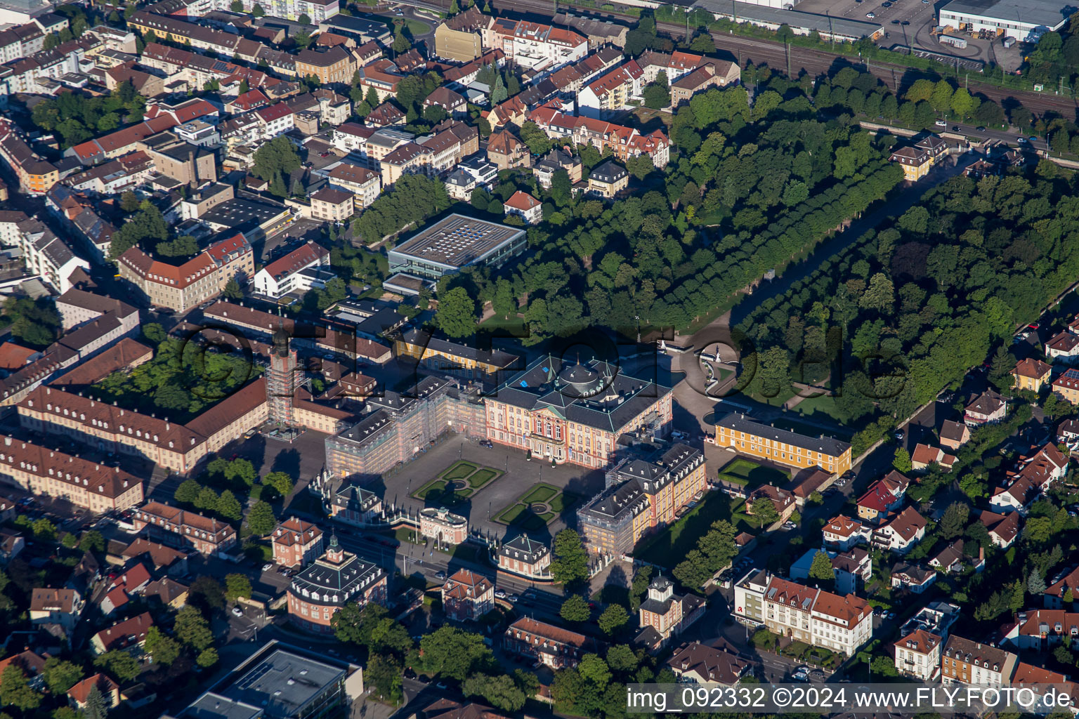 Castle from the northeast in Bruchsal in the state Baden-Wuerttemberg, Germany