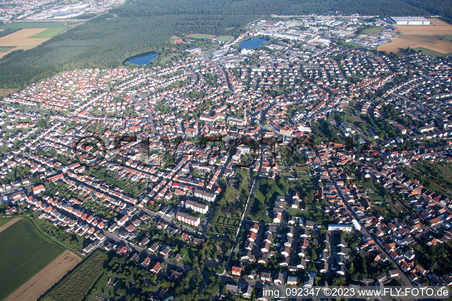 Aerial photograpy of Forst in the state Baden-Wuerttemberg, Germany