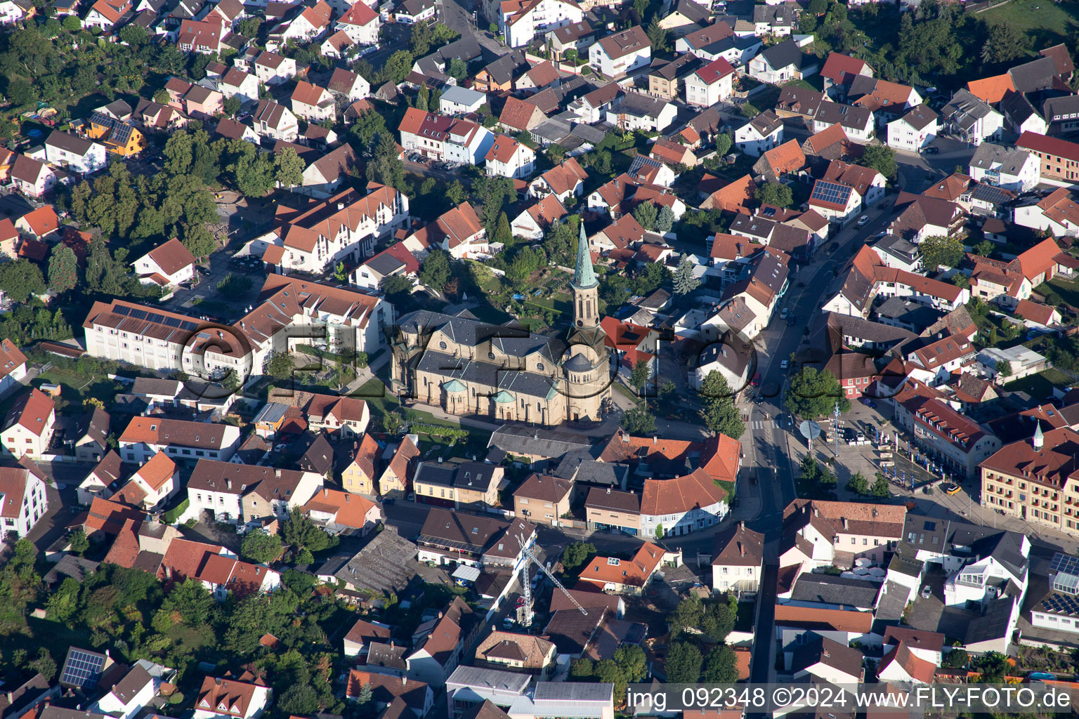 Church building in the village of in Forst in the state Baden-Wurttemberg, Germany