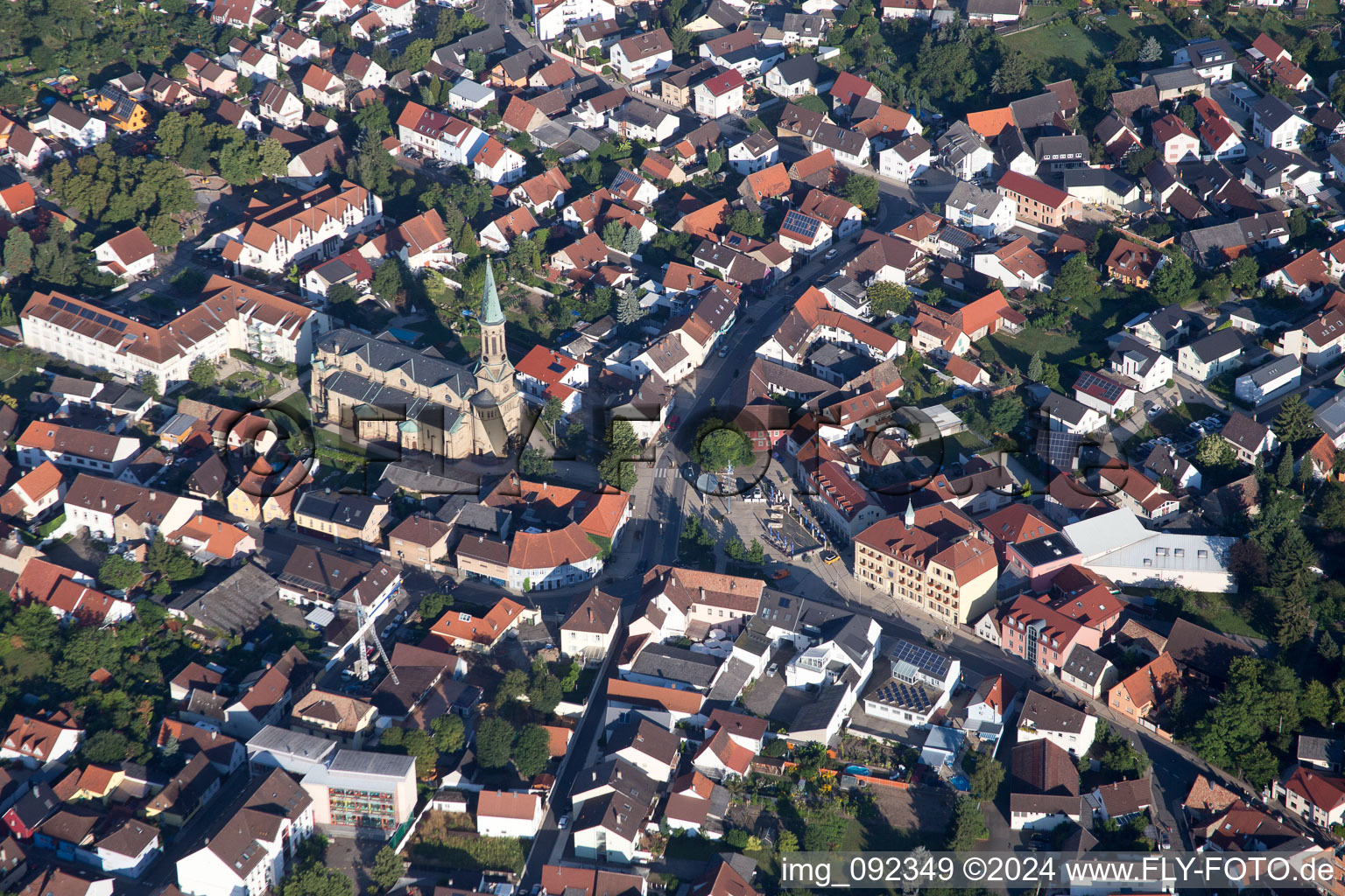 Aerial photograpy of Forst in the state Baden-Wuerttemberg, Germany