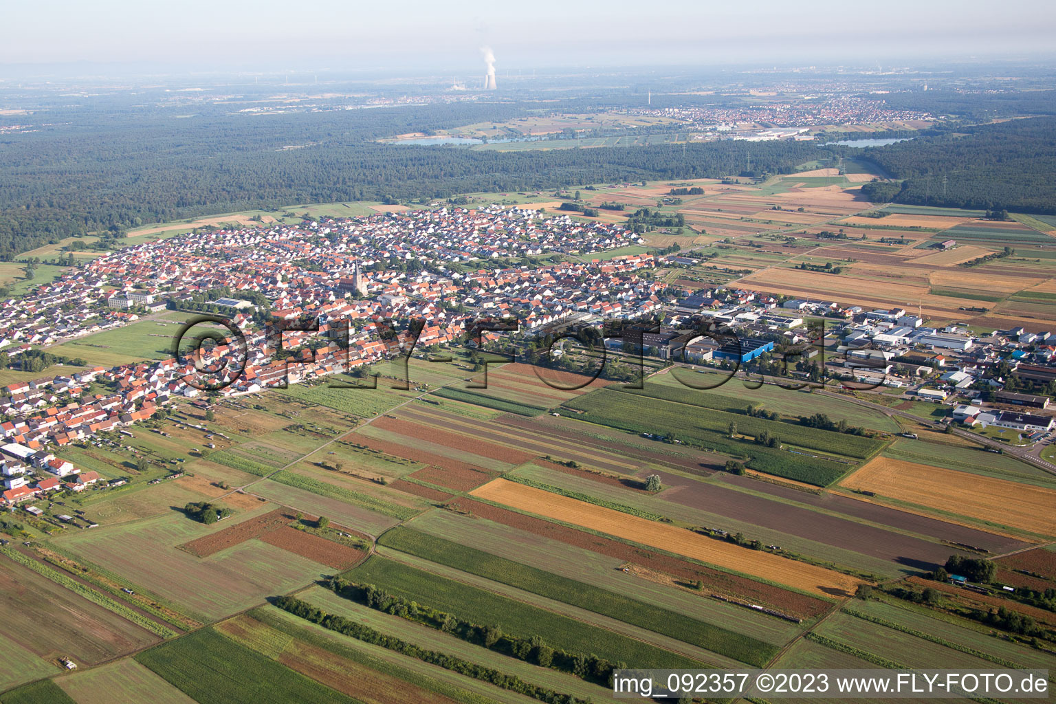 Hambrücken in the state Baden-Wuerttemberg, Germany from the plane