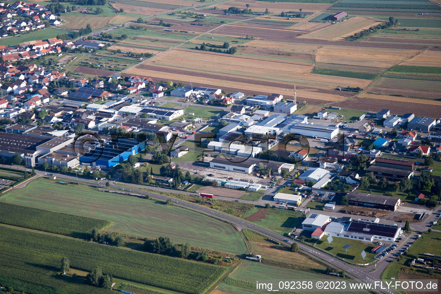 Bird's eye view of Hambrücken in the state Baden-Wuerttemberg, Germany