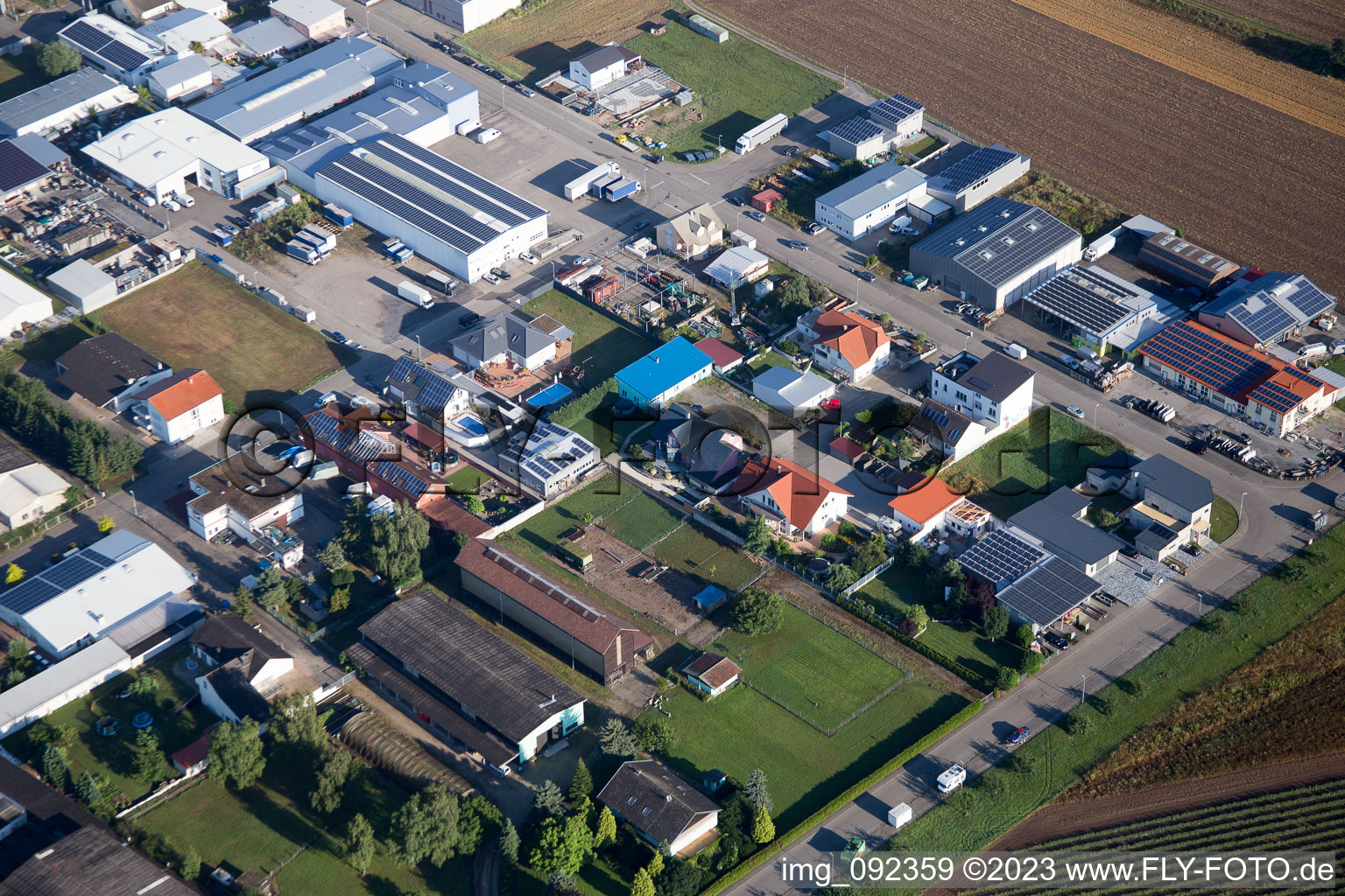 Hambrücken in the state Baden-Wuerttemberg, Germany viewn from the air