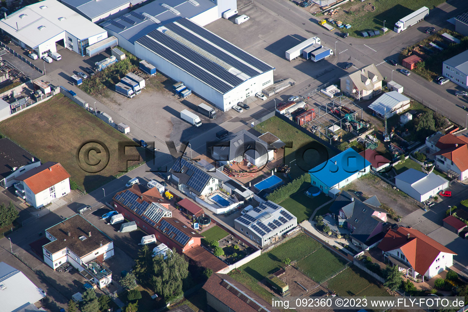 Drone recording of Hambrücken in the state Baden-Wuerttemberg, Germany