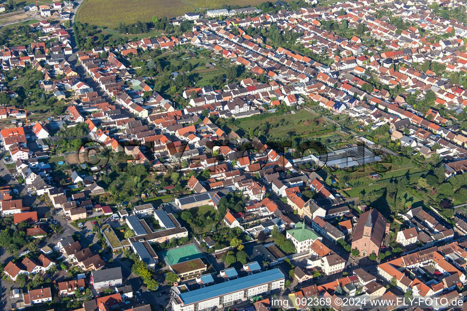 Kirchstr in the district Wiesental in Waghäusel in the state Baden-Wuerttemberg, Germany