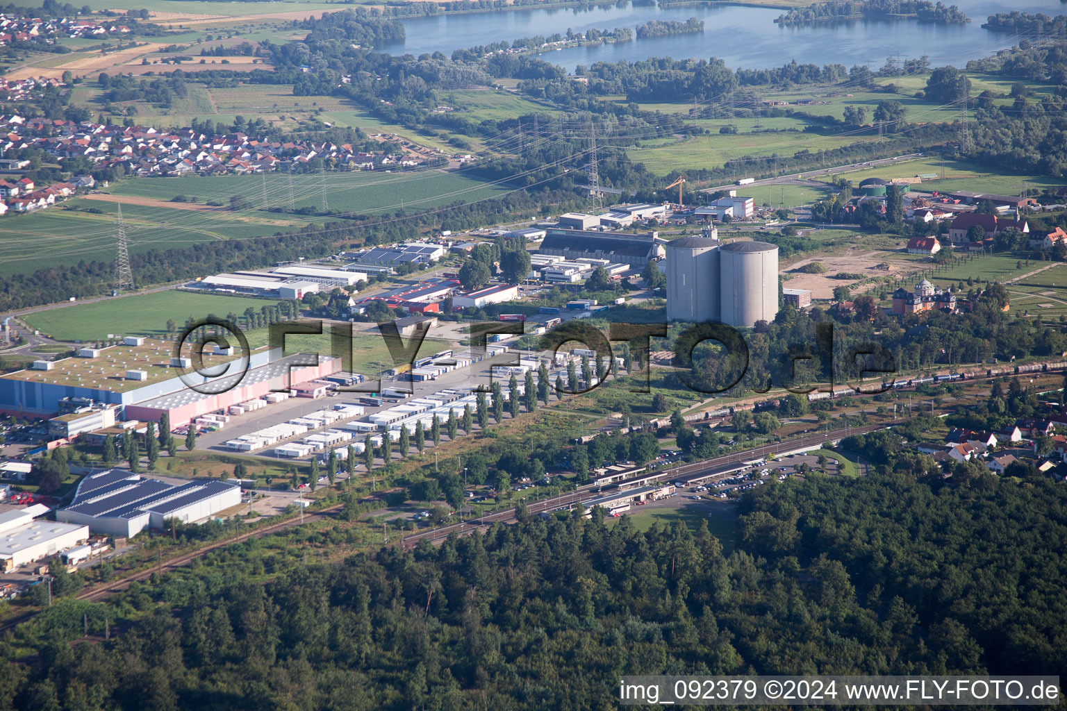 Aerial photograpy of Waghäusel in the state Baden-Wuerttemberg, Germany