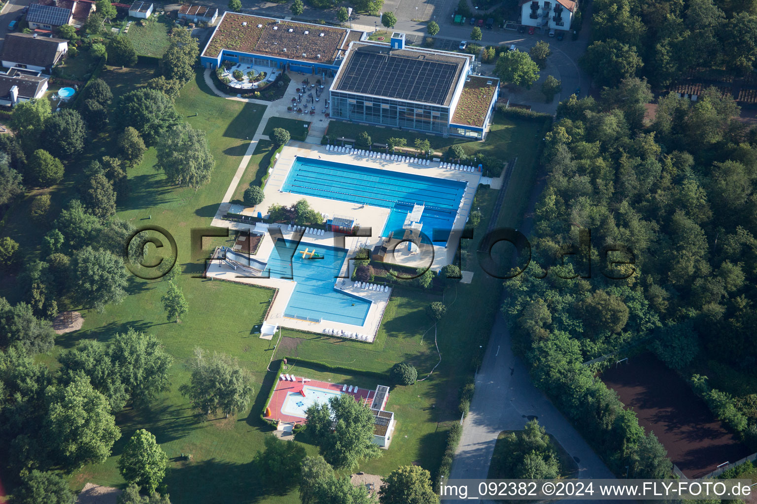 Waghäusel in the state Baden-Wuerttemberg, Germany from above