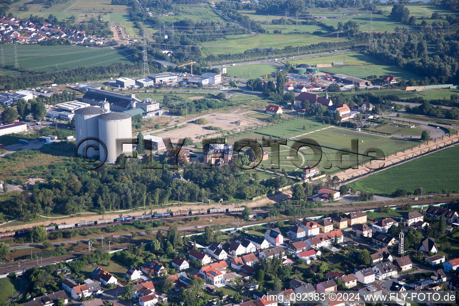 Waghäusel in the state Baden-Wuerttemberg, Germany out of the air