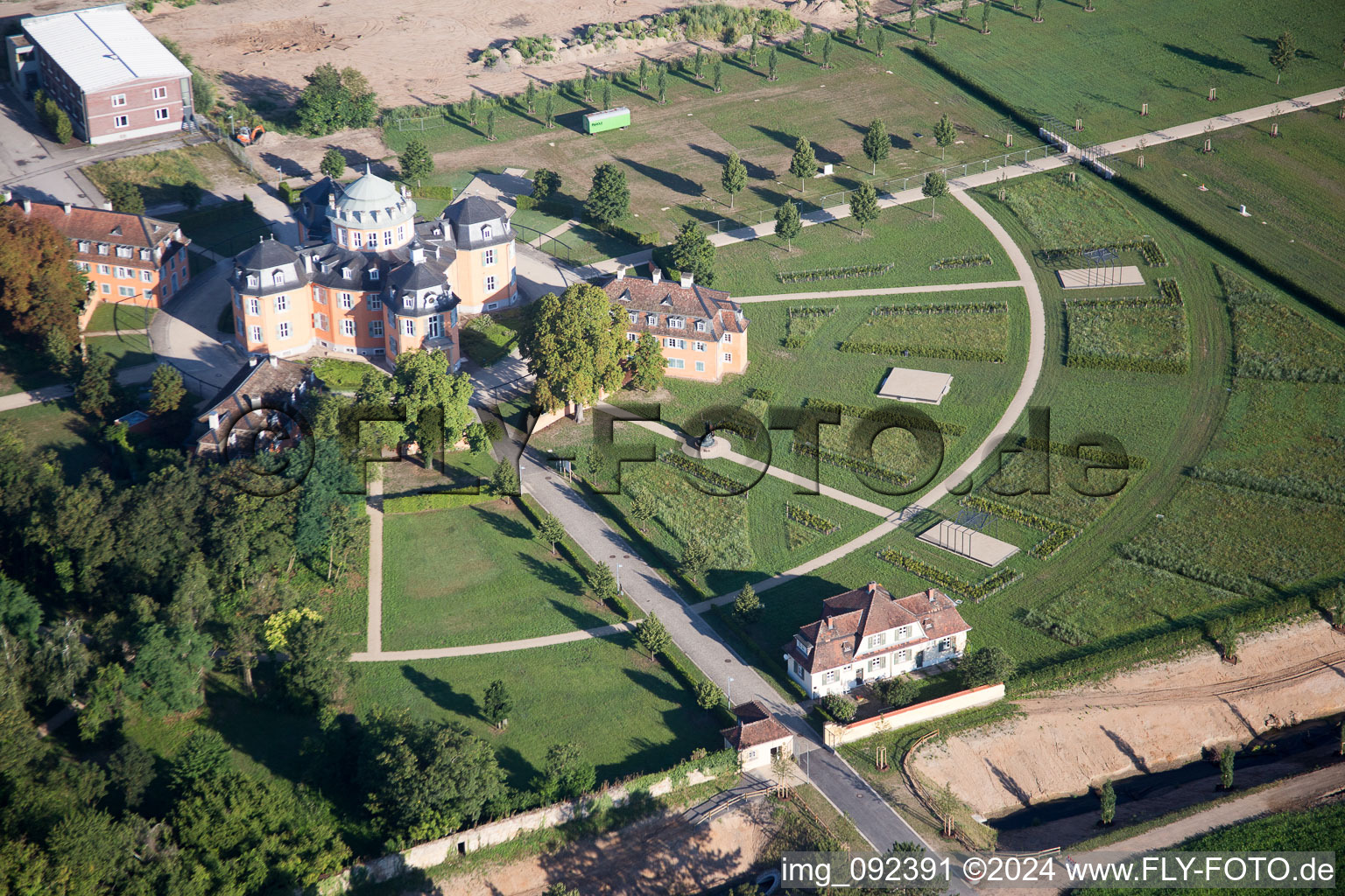 Drone recording of Waghäusel in the state Baden-Wuerttemberg, Germany