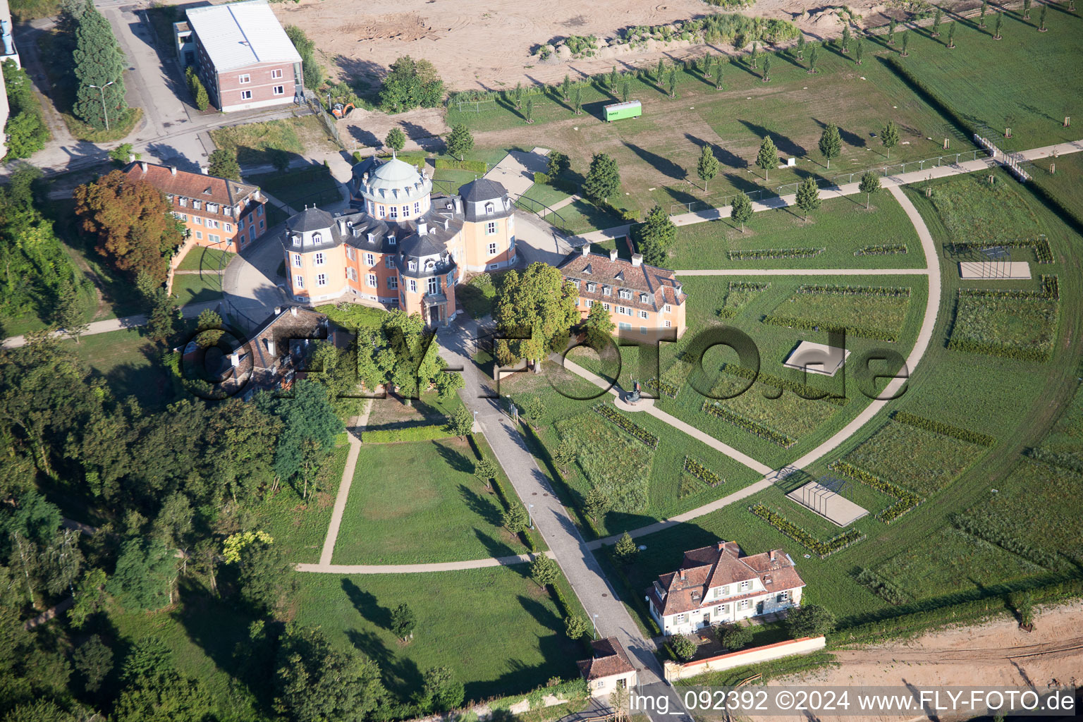 Drone image of Waghäusel in the state Baden-Wuerttemberg, Germany