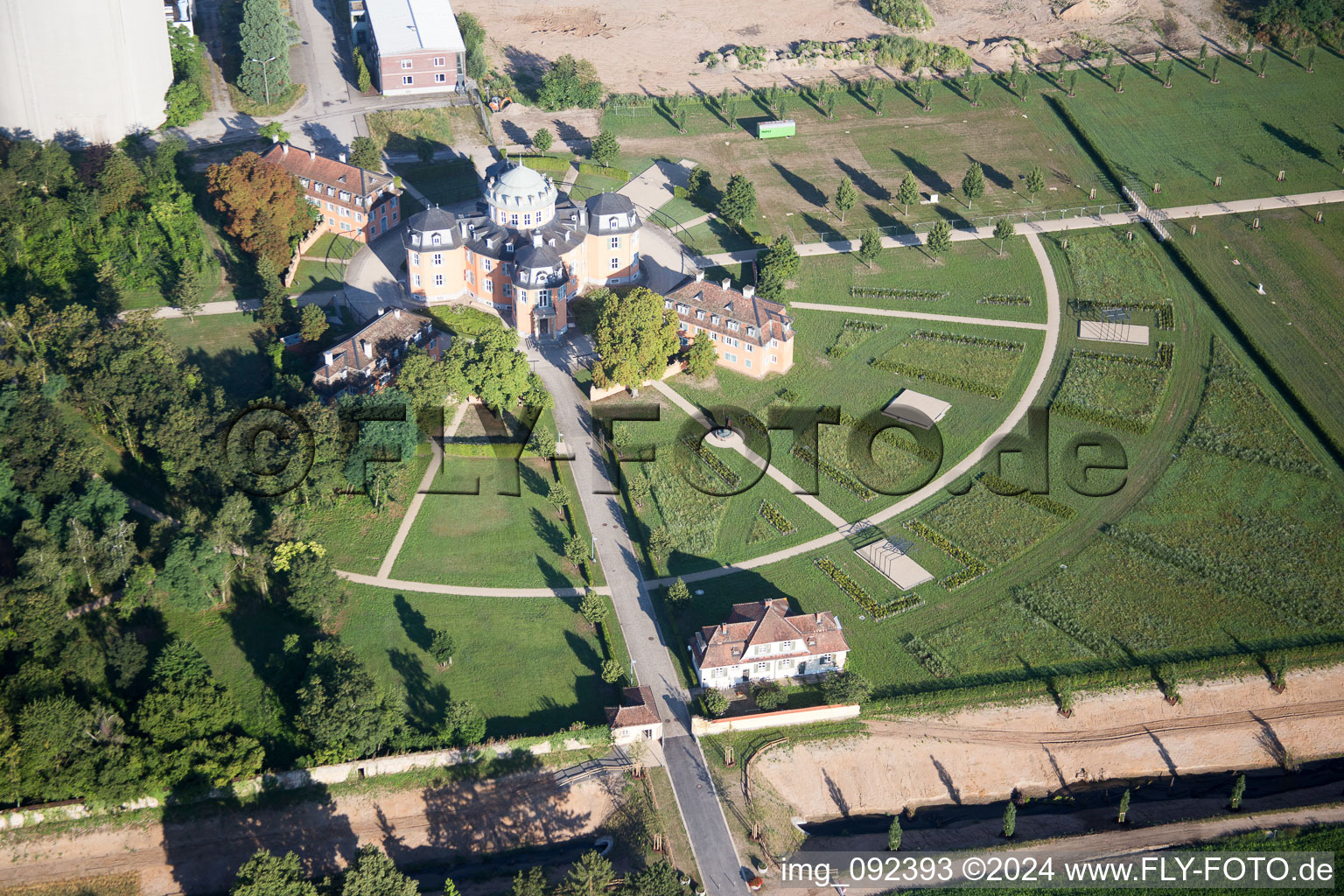 Waghäusel in the state Baden-Wuerttemberg, Germany from the drone perspective