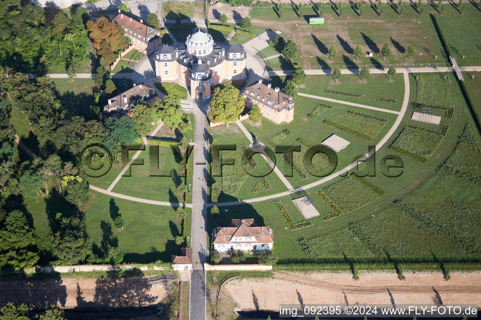 Waghäusel in the state Baden-Wuerttemberg, Germany from a drone