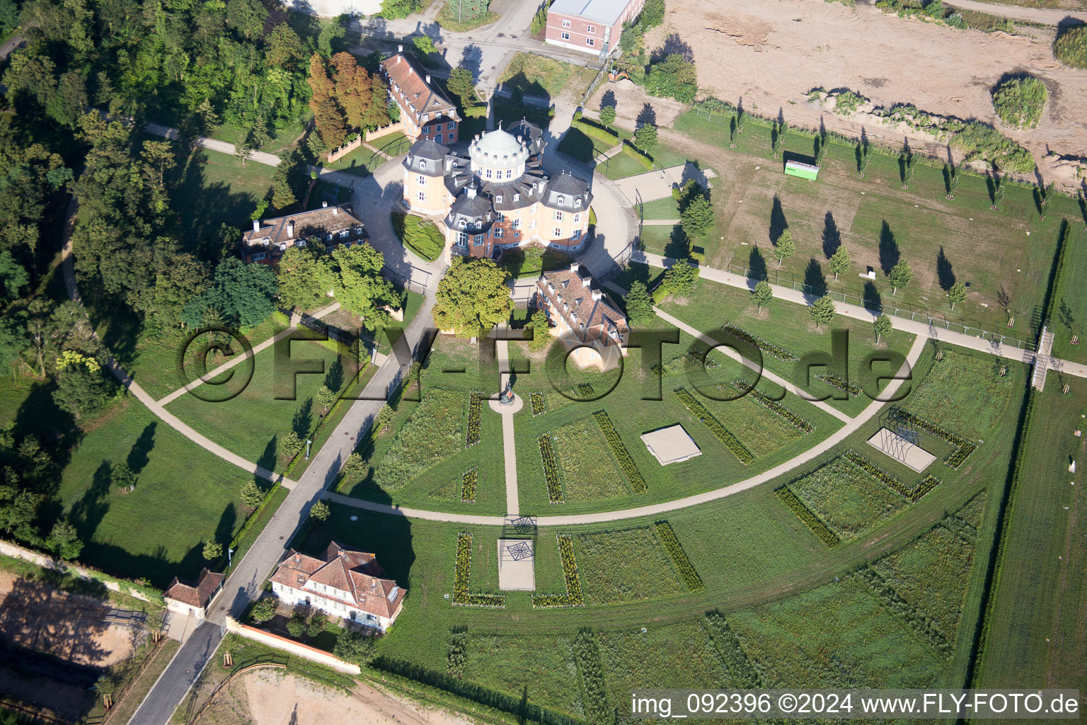 Waghäusel in the state Baden-Wuerttemberg, Germany seen from a drone