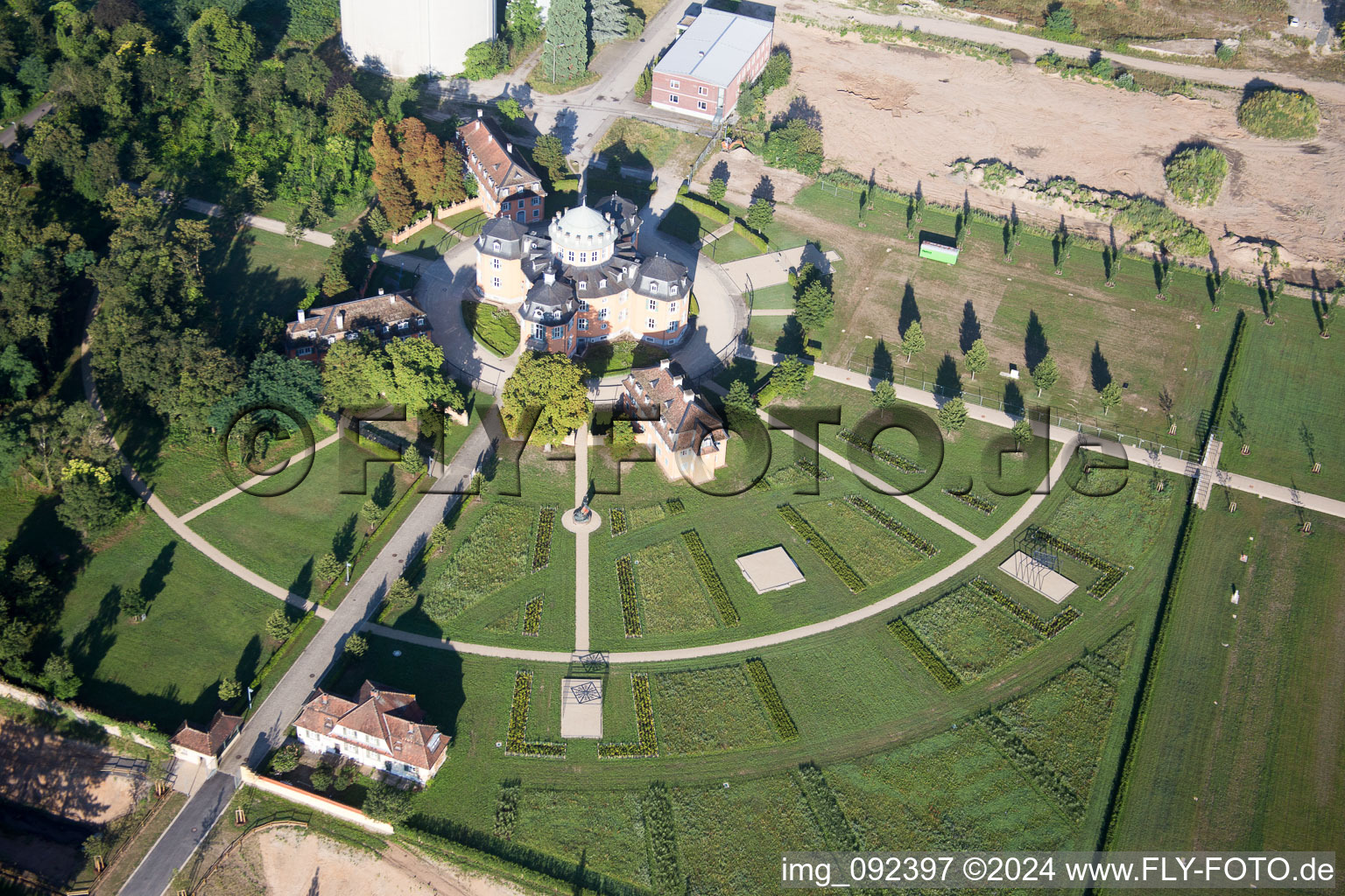 Aerial view of Waghäusel in the state Baden-Wuerttemberg, Germany