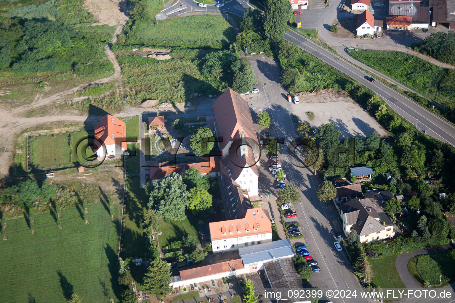 Aerial photograpy of Waghäusel in the state Baden-Wuerttemberg, Germany