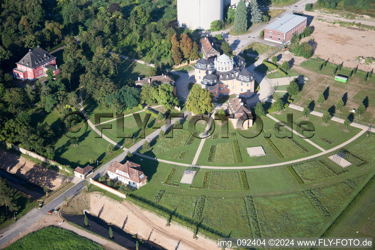 Waghäusel in the state Baden-Wuerttemberg, Germany from above