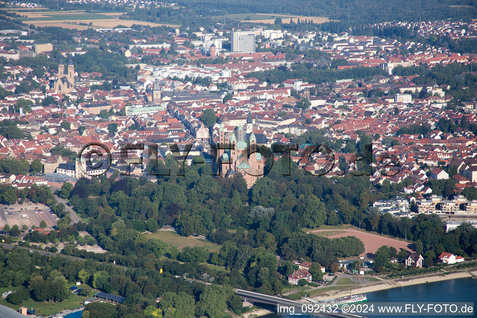 Cathedral and Salier Bridge in Speyer in the state Rhineland-Palatinate, Germany