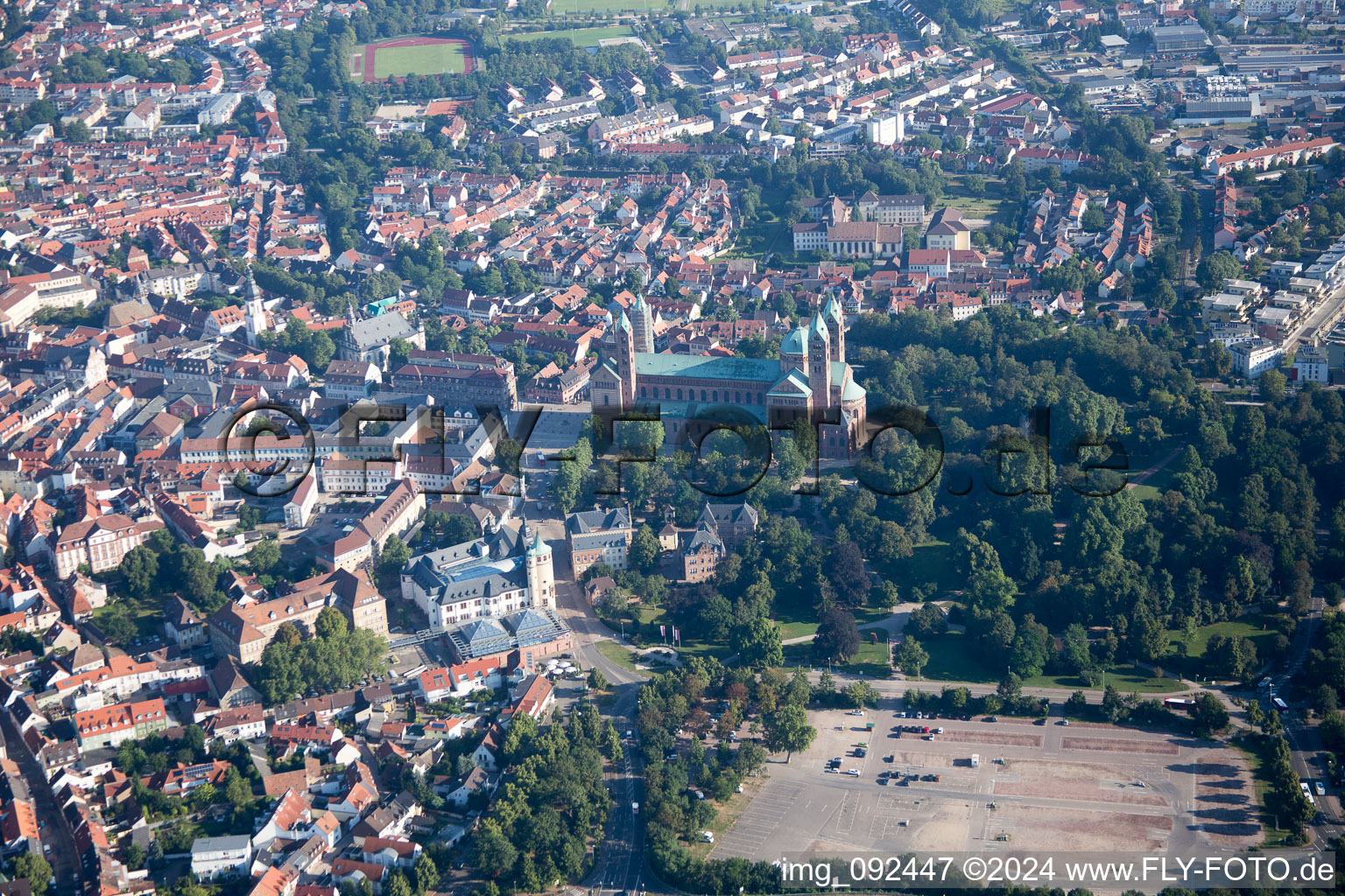 Cathedral in Speyer in the state Rhineland-Palatinate, Germany out of the air