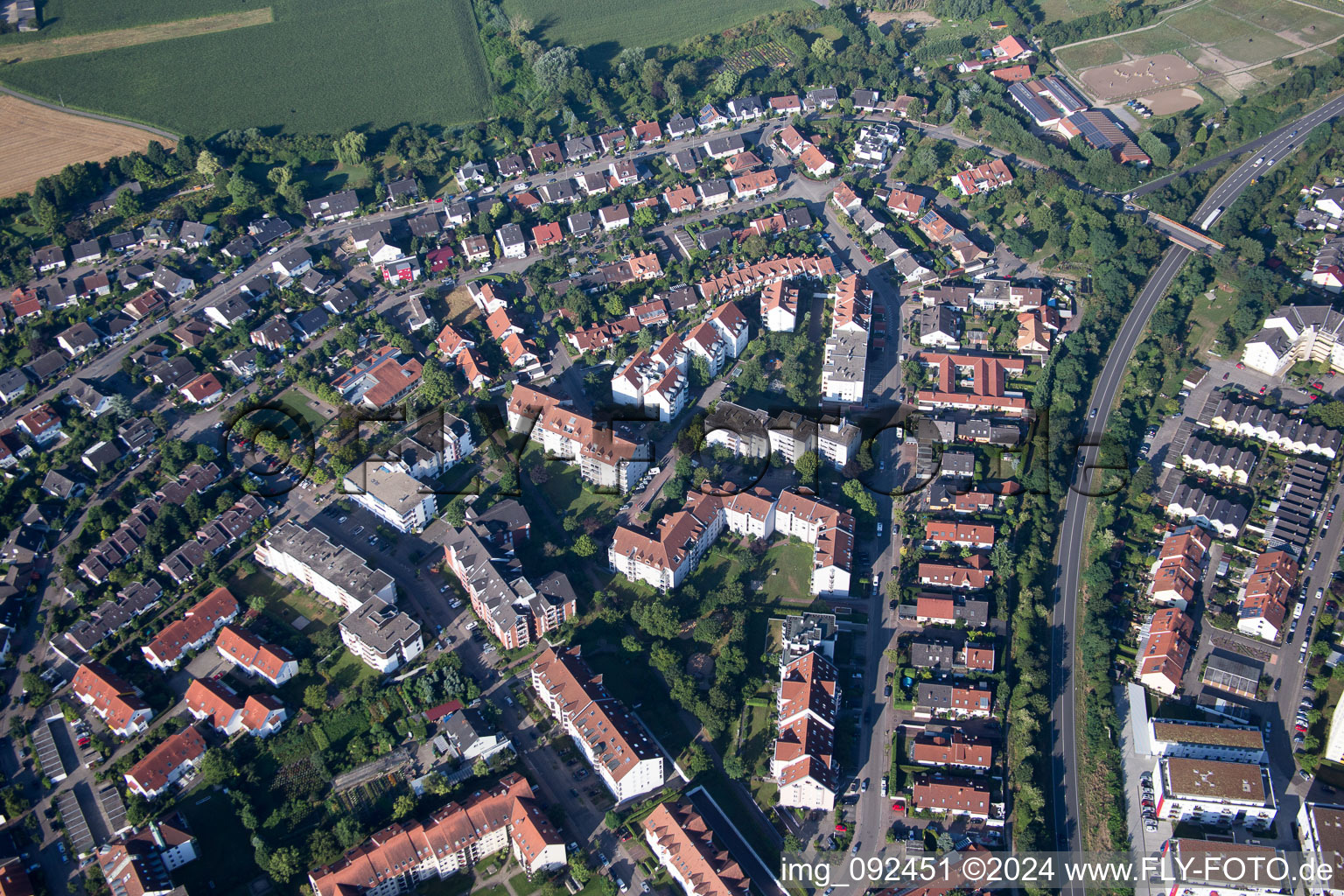 Speyer in the state Rhineland-Palatinate, Germany seen from above