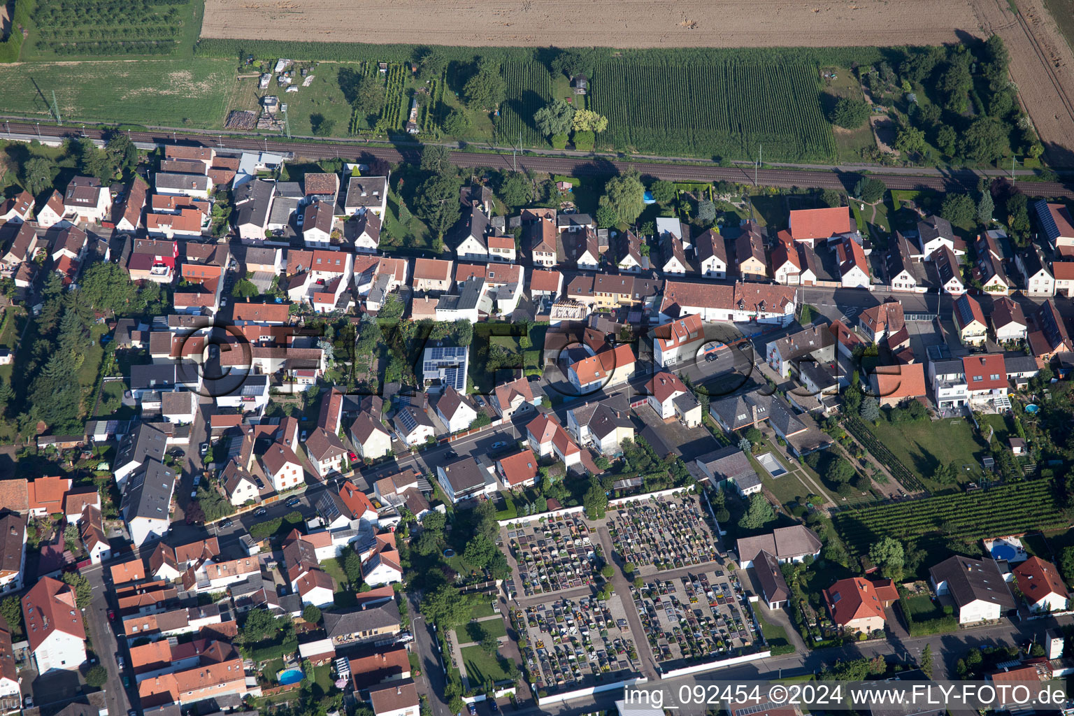 Cemetery in the district Berghausen in Römerberg in the state Rhineland-Palatinate, Germany