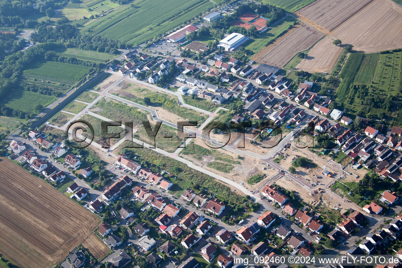 New development area at Römerberg in the district Heiligenstein in Römerberg in the state Rhineland-Palatinate, Germany