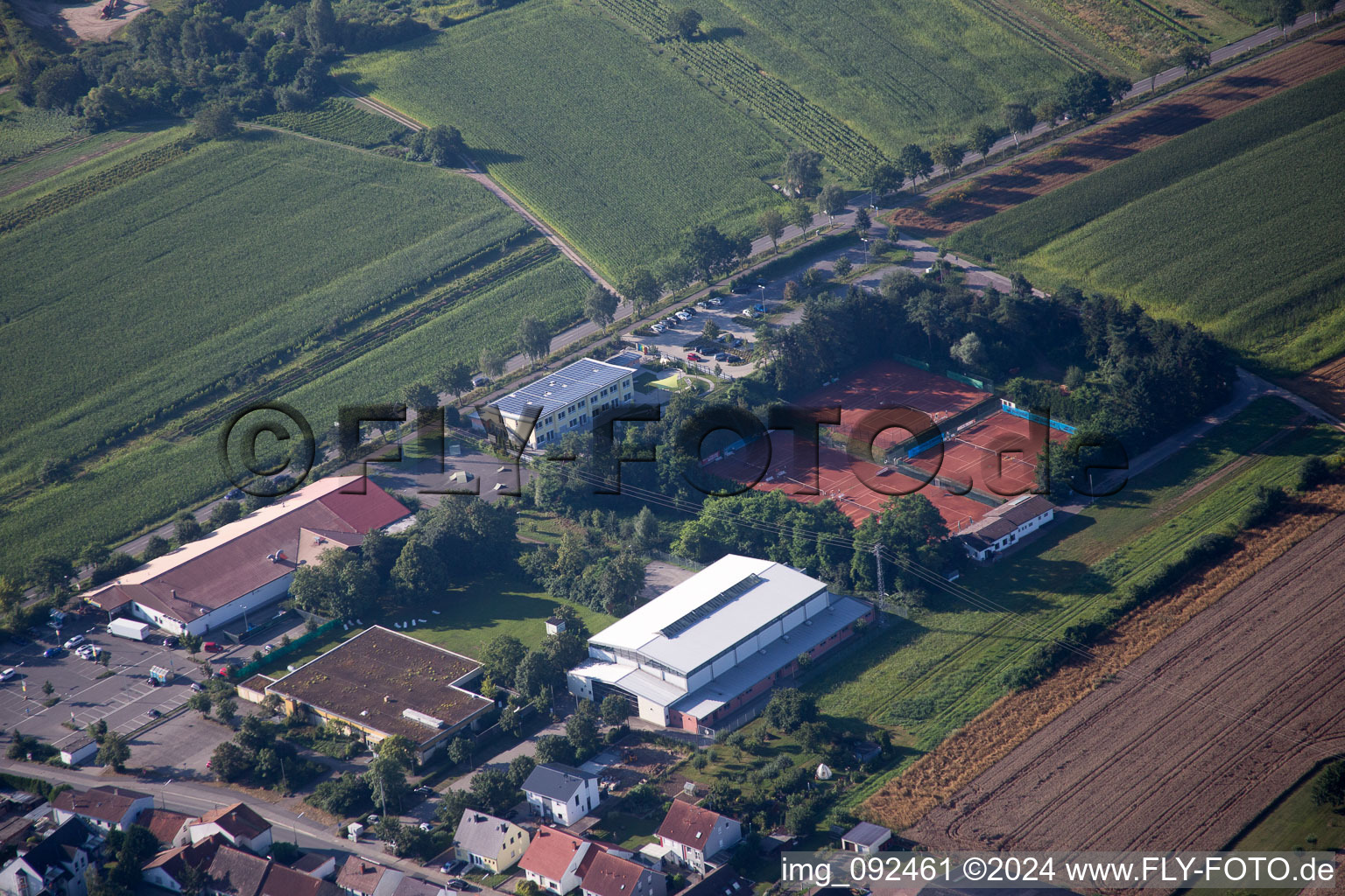 Aerial view of TC Römerberg in the district Heiligenstein in Römerberg in the state Rhineland-Palatinate, Germany