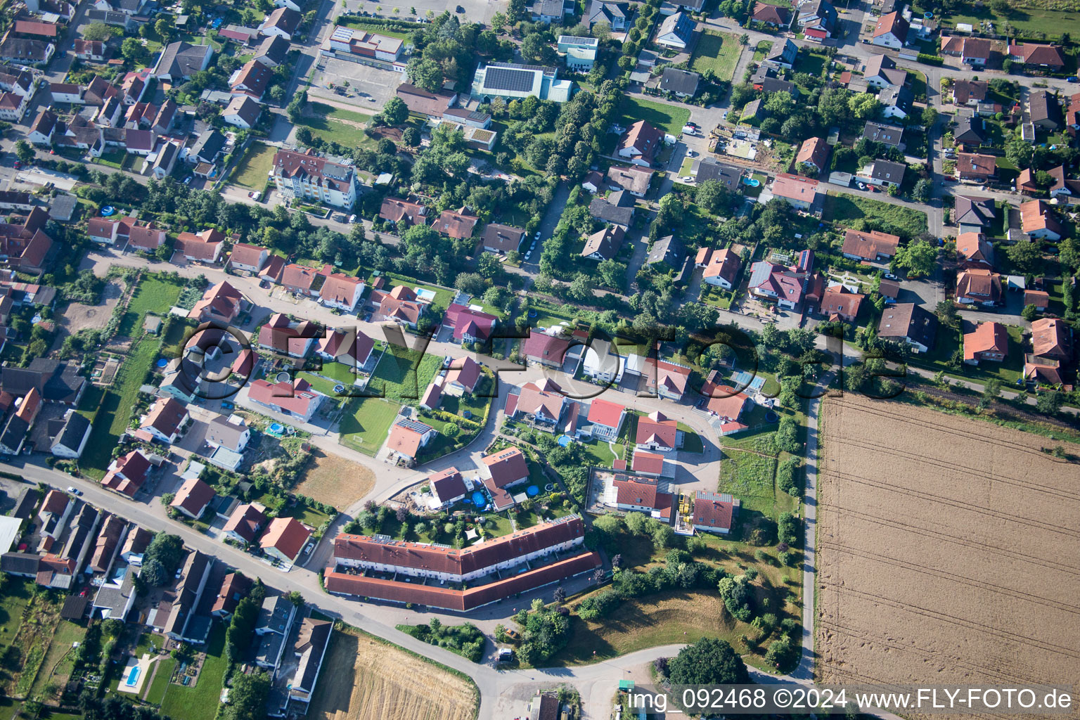 Aerial view of Westheim in the state Rhineland-Palatinate, Germany