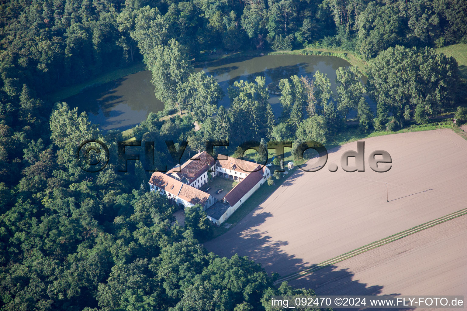 Aerial photograpy of Lustadt in the state Rhineland-Palatinate, Germany