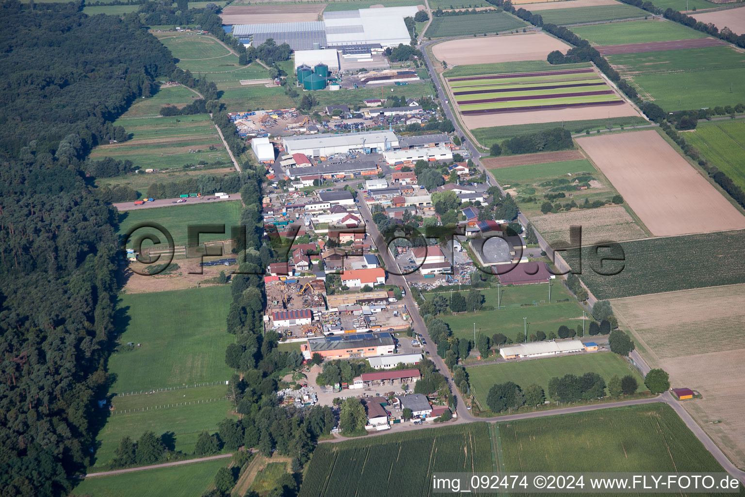 Lustadt in the state Rhineland-Palatinate, Germany from above