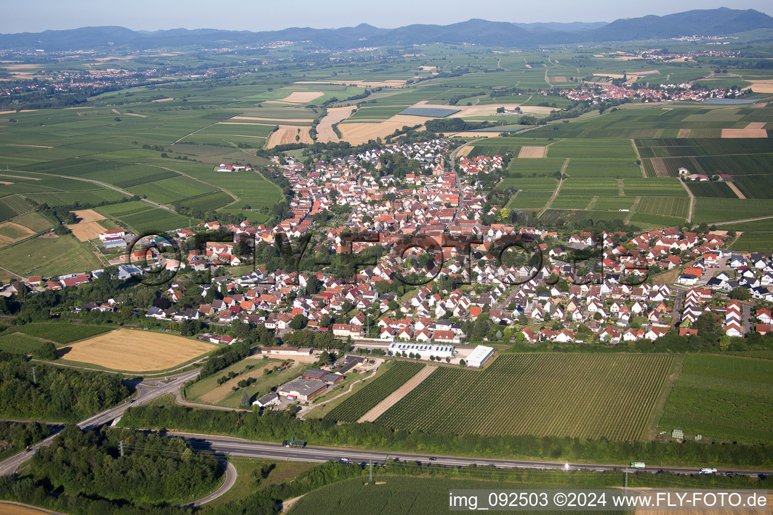 Insheim in the state Rhineland-Palatinate, Germany viewn from the air