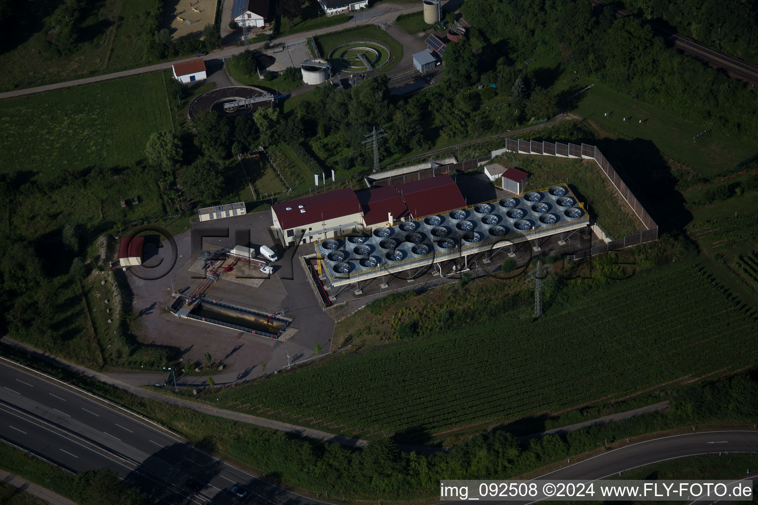 Power plants of thermal power station Geothermiekraftwerk in Insheim in the state Rhineland-Palatinate, Germany