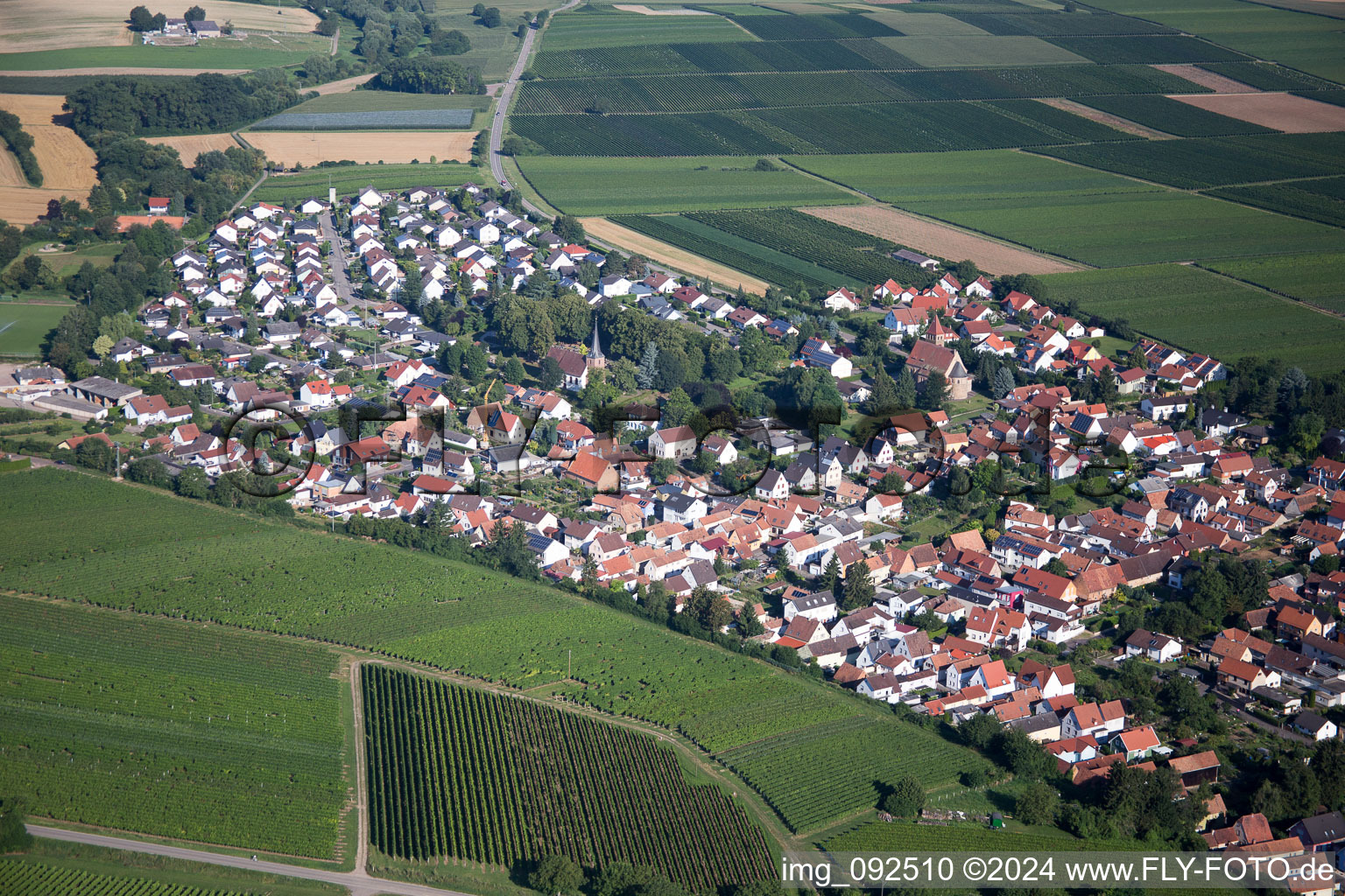 Insheim in the state Rhineland-Palatinate, Germany from a drone