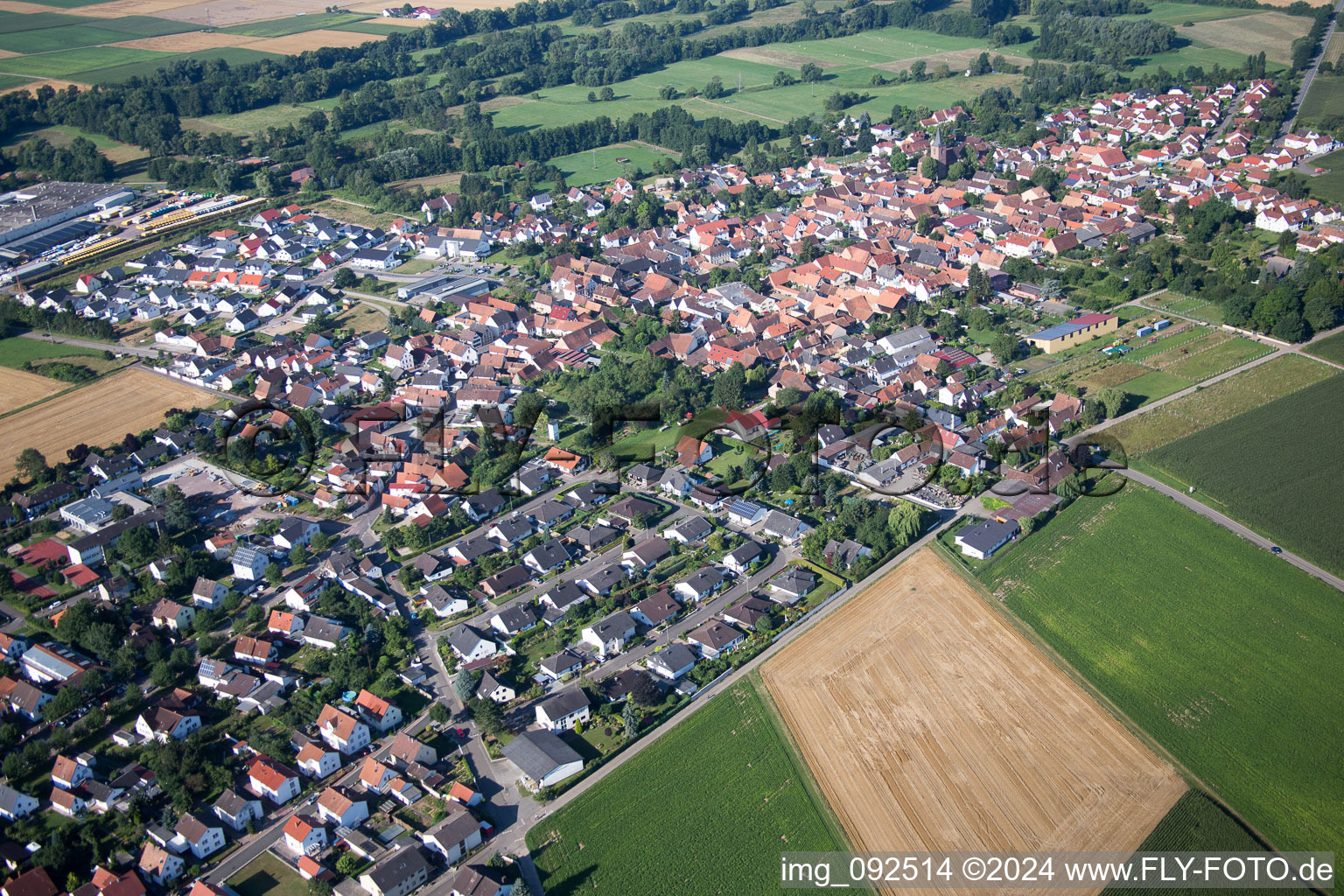 Rohrbach in the state Rhineland-Palatinate, Germany seen from above