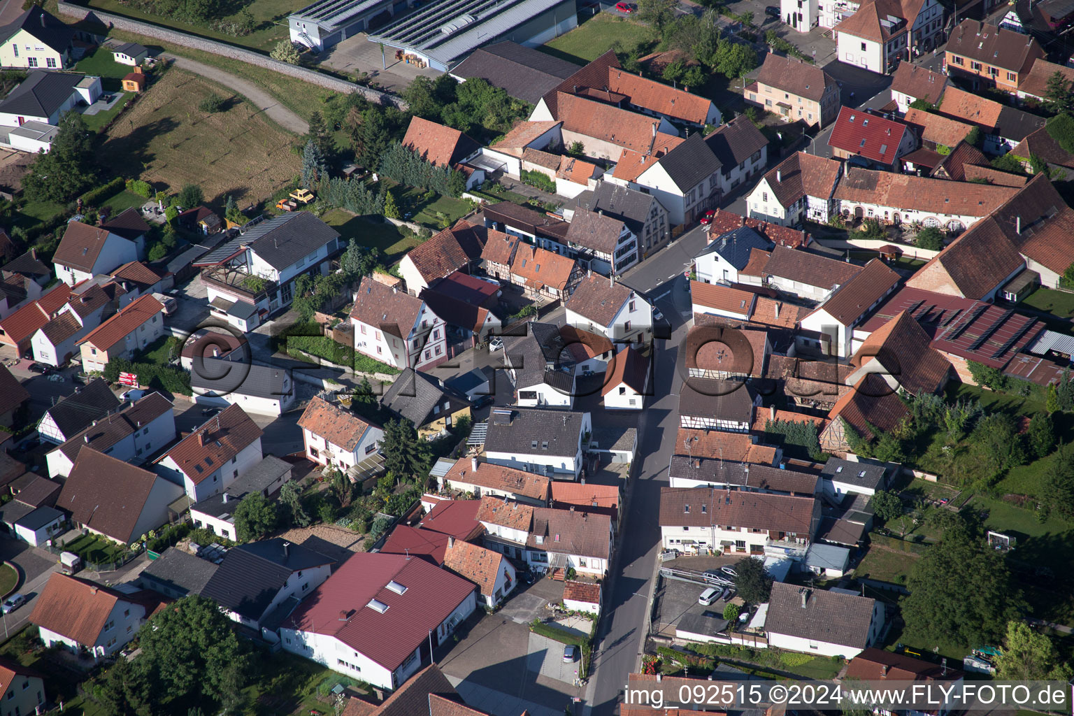 Rohrbach in the state Rhineland-Palatinate, Germany from the plane