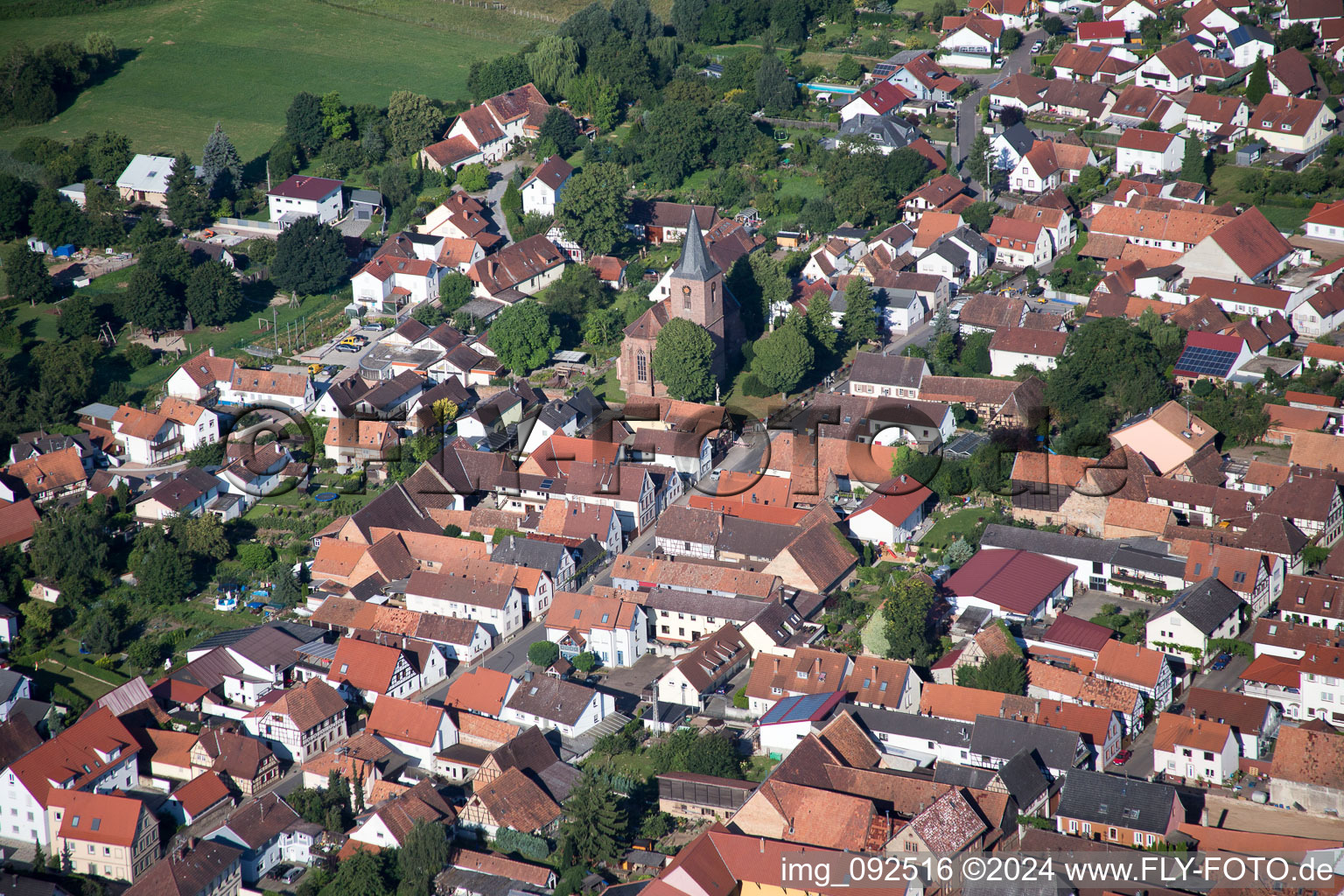 Bird's eye view of Rohrbach in the state Rhineland-Palatinate, Germany