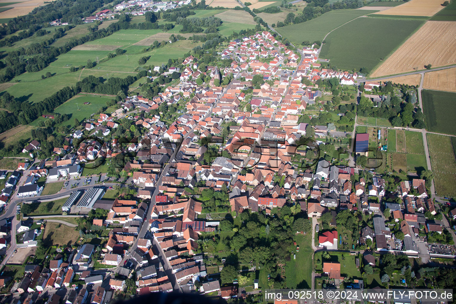 Rohrbach in the state Rhineland-Palatinate, Germany viewn from the air