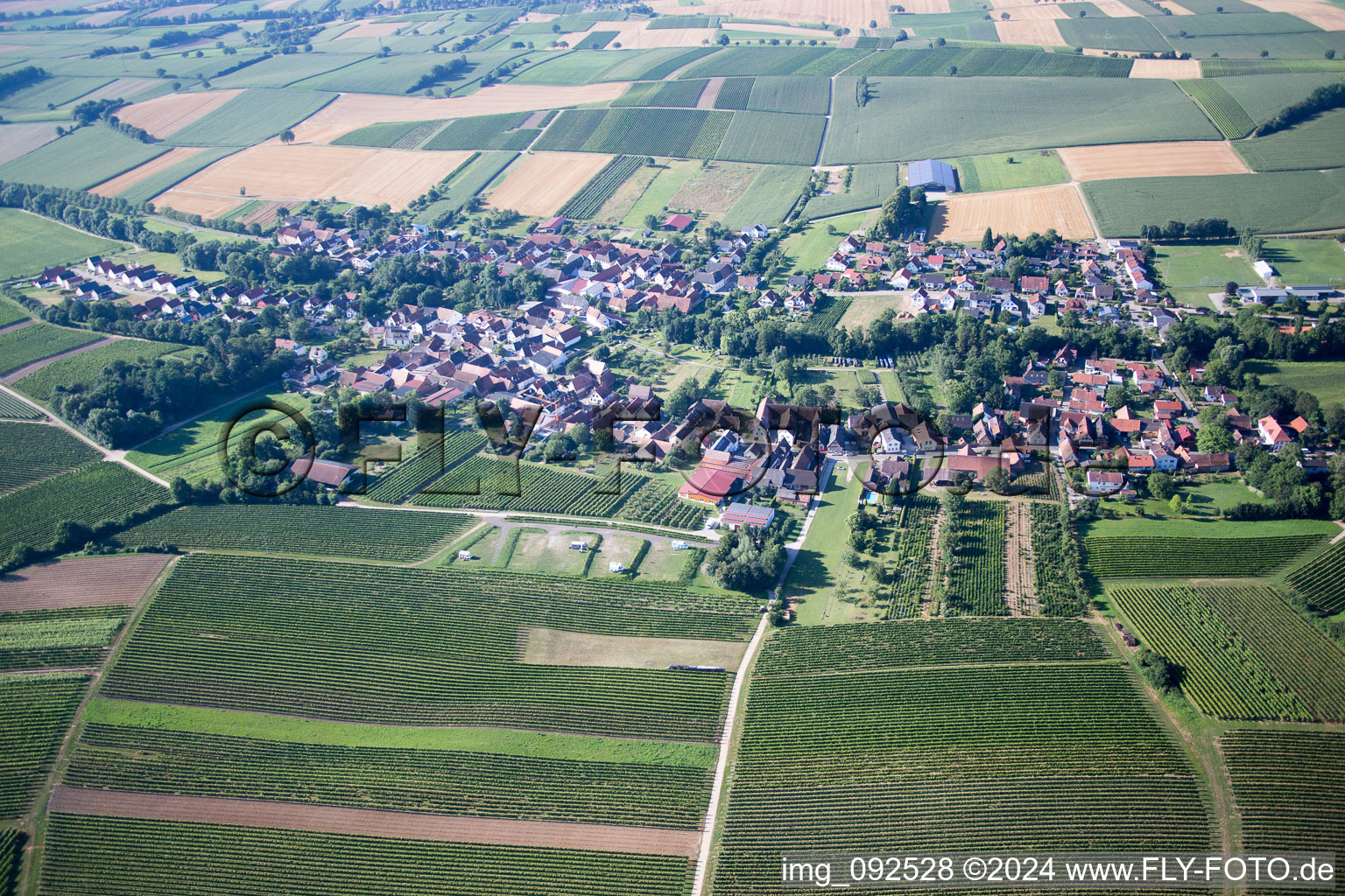 Drone recording of Dierbach in the state Rhineland-Palatinate, Germany