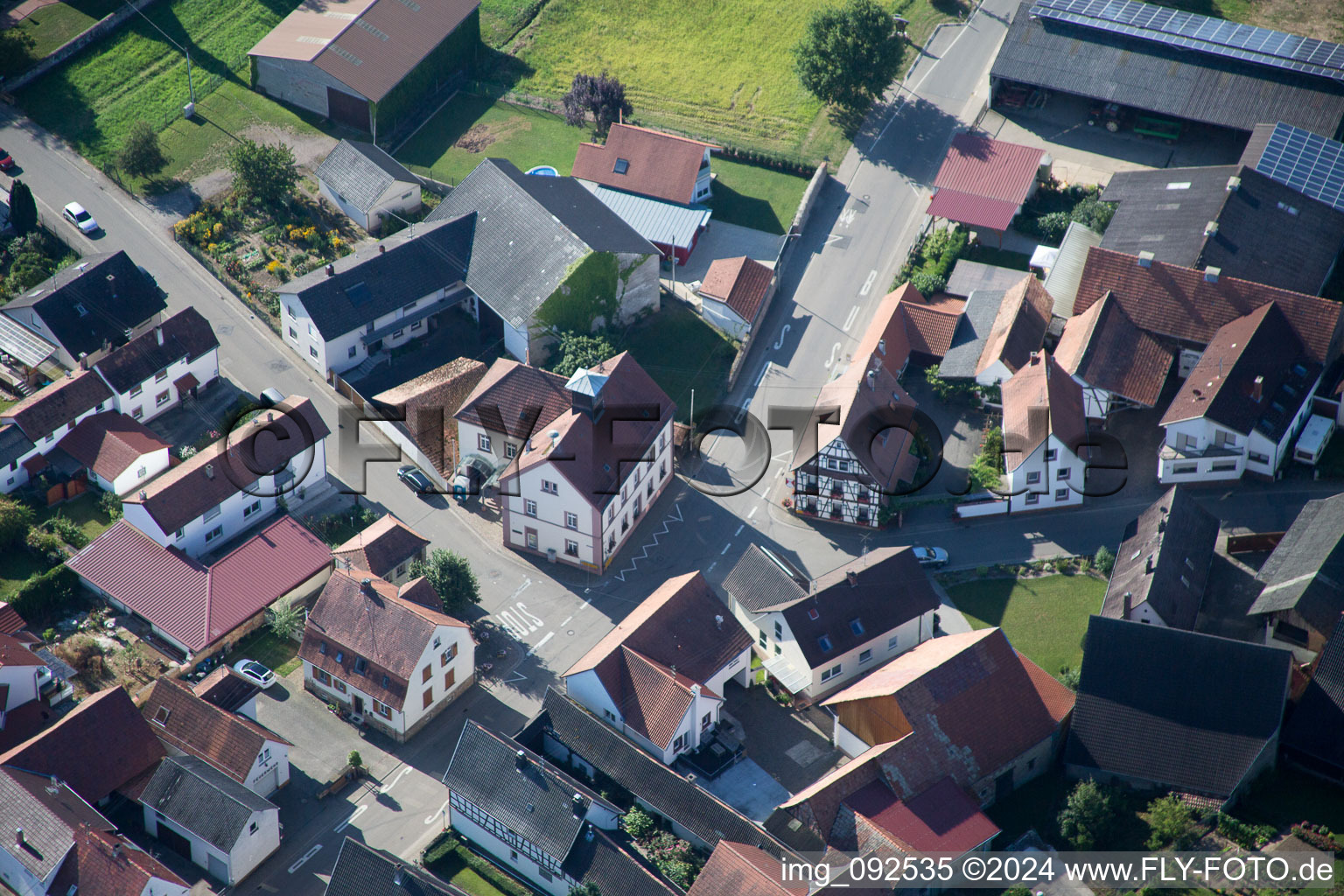 District Kleinsteinfeld in Niederotterbach in the state Rhineland-Palatinate, Germany from above