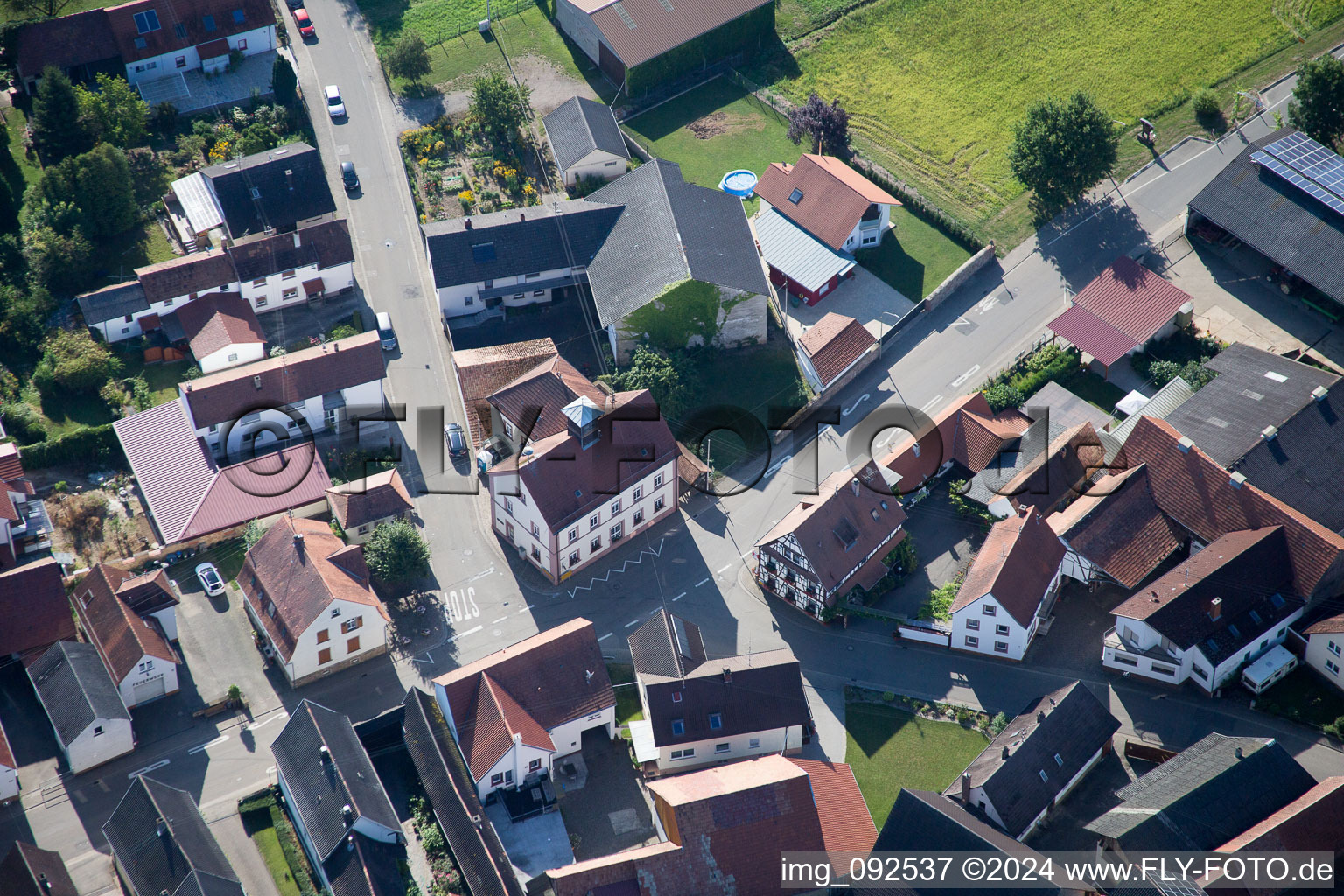 District Kleinsteinfeld in Niederotterbach in the state Rhineland-Palatinate, Germany out of the air