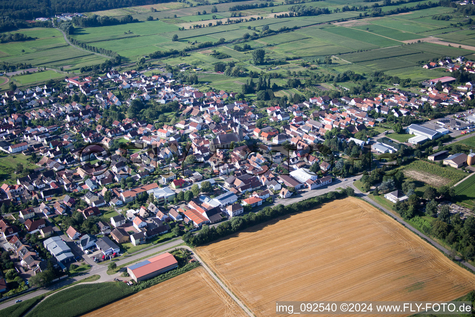 Steinfeld in the state Rhineland-Palatinate, Germany from above